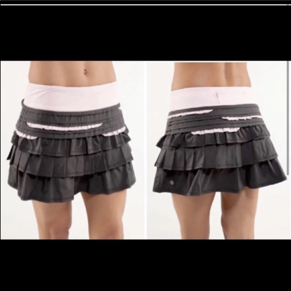 Lululemon 6 Back on Track Ruffles Skirt Pink Black - Picture 15 of 15